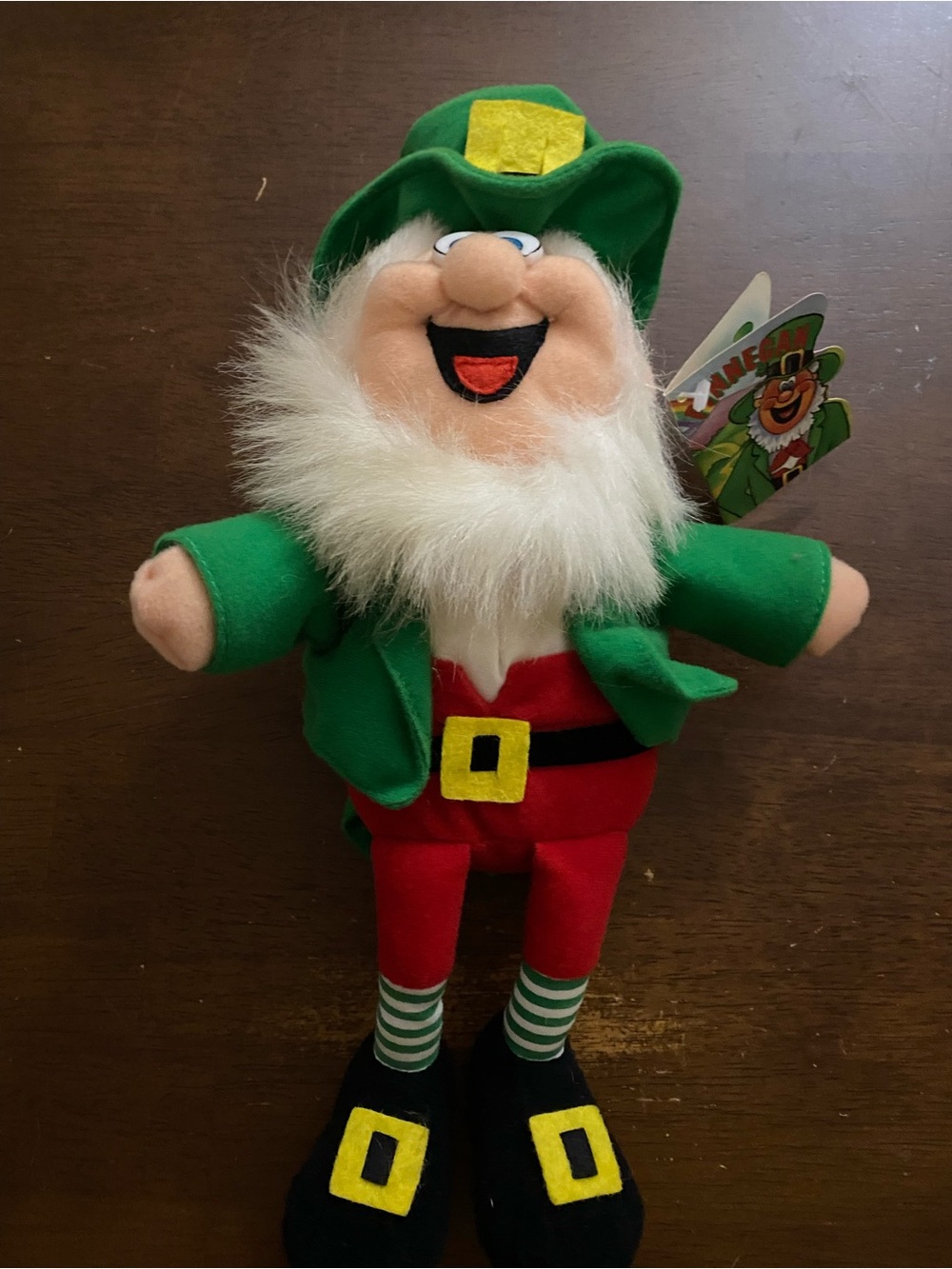 Plush Leprechaun Doll - Green and Red St. Patrick's Toy